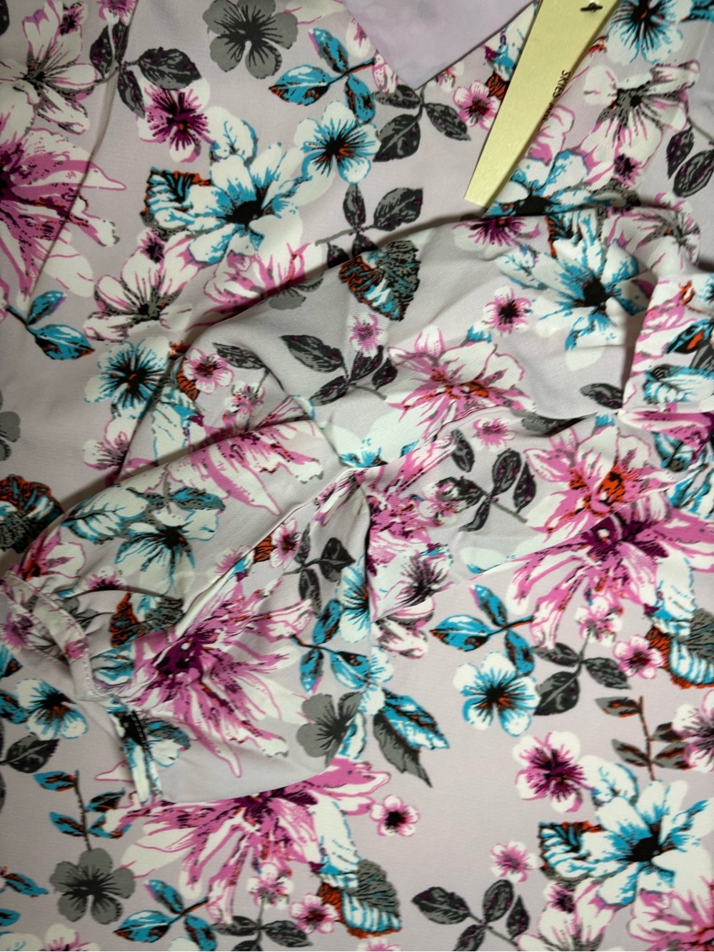 NWT Skies Are Blue Floral Chiffon Shift Dress Knee Length Light Pink M Women - Picture 2 of 5